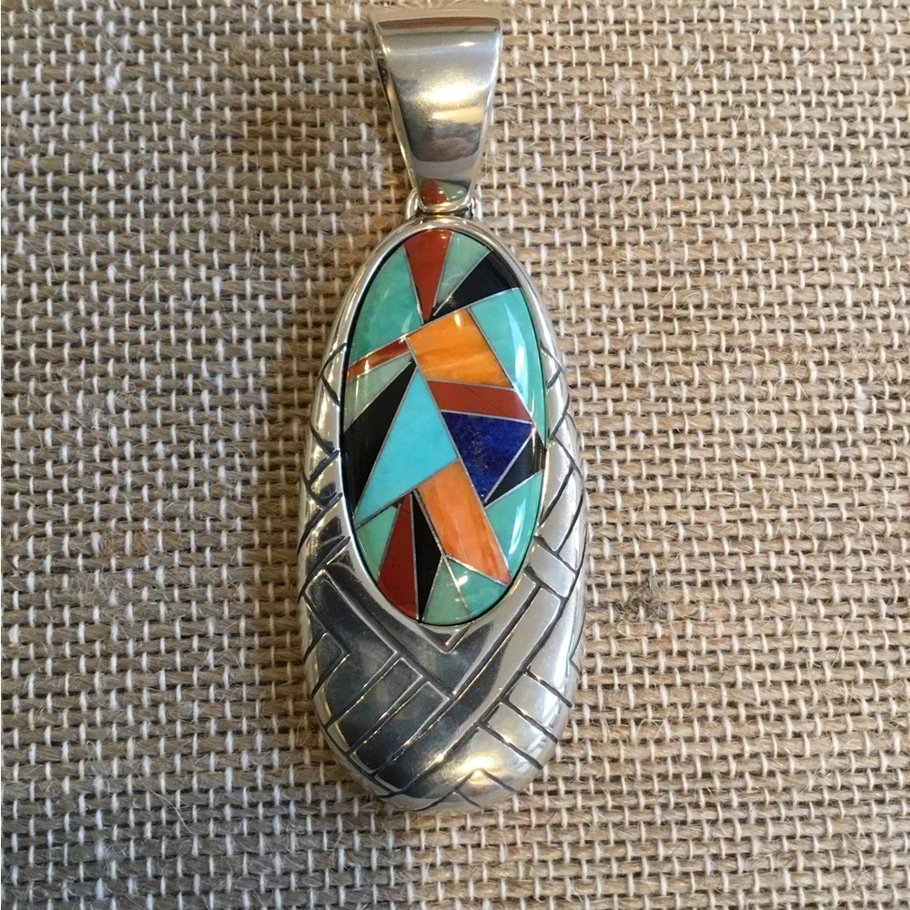 Sincerely Southwest by Carolyn Pollack Sterling Inlay Pendant